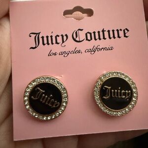 Juicy Couture Black and Gold Crystal Earrings